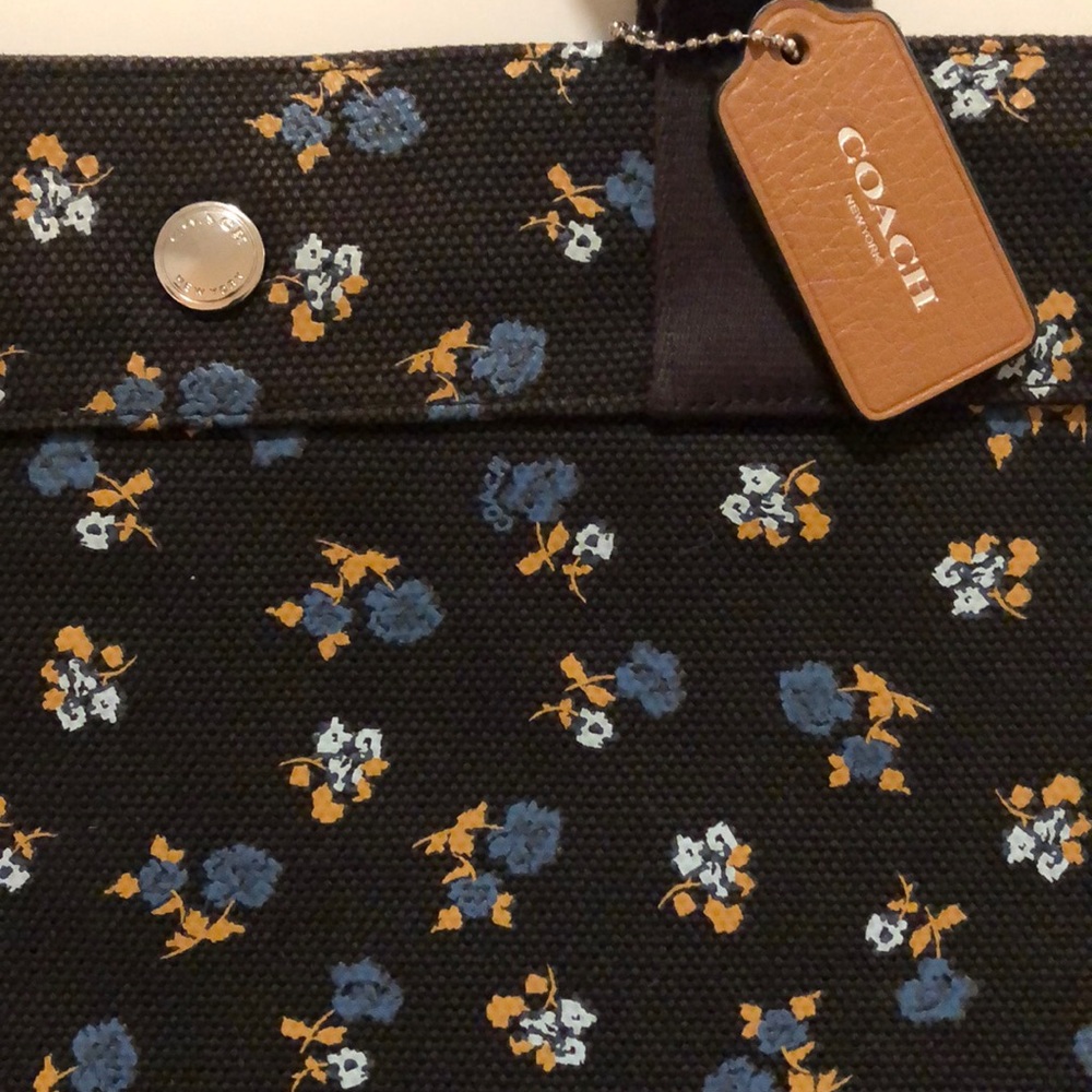 Authentic Floral Canvas Coach Tote